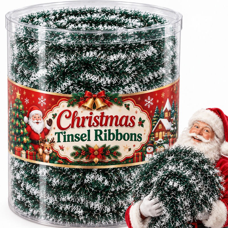 Tinsel Garland Decoration - Рождественские ленты из тонкого металлического каната,