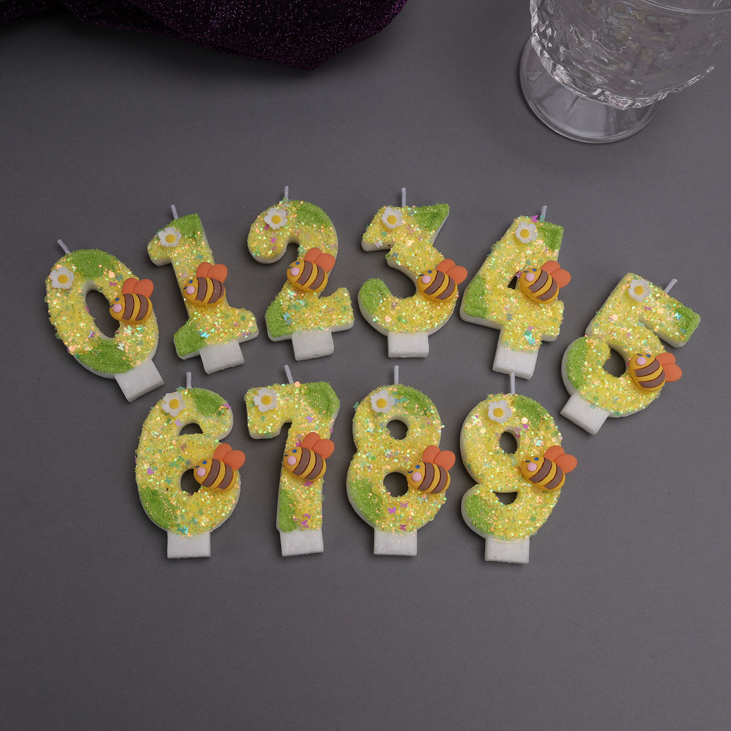 Holiday Candle Set - Цветные свечи в желто-зеленых тонах, маленькие